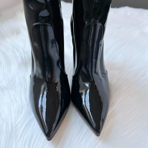 Gianvito Rossi Women's Black Imogen Bootie 105 Vinyl Size 38.5 - Picture 4 of 12